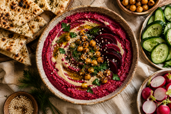 Beet Tahini Hummus-Style Dip