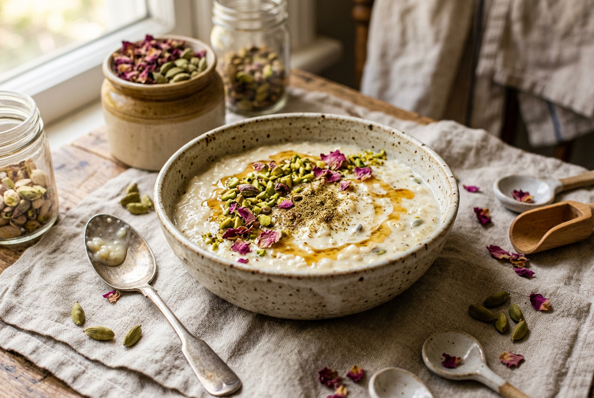 Cardamom Pistachio Rice Pudding