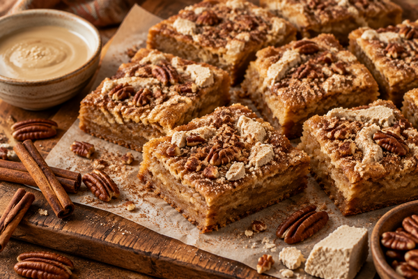 Cinnamon Pecan Halawa Snickerdoodle Blondies