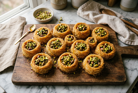Kataifi Bird's Nests with Pistachio