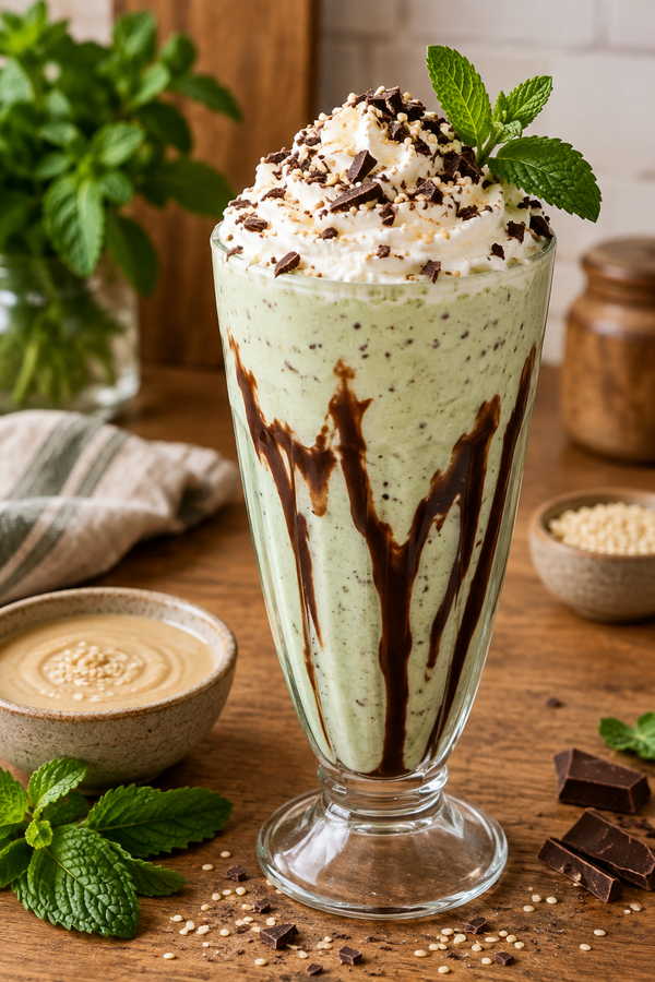Mint Chocolate Tahini Milkshake