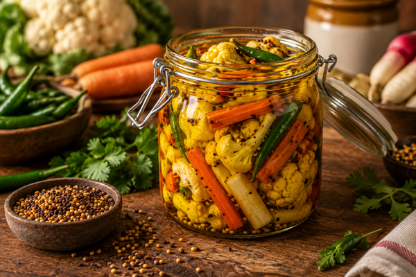 Mustard Oil Pickled Vegetables