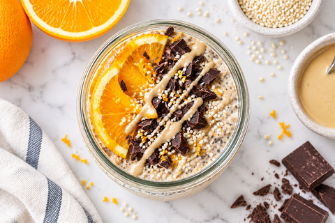 Orange Chocolate Tahini Overnight Oats