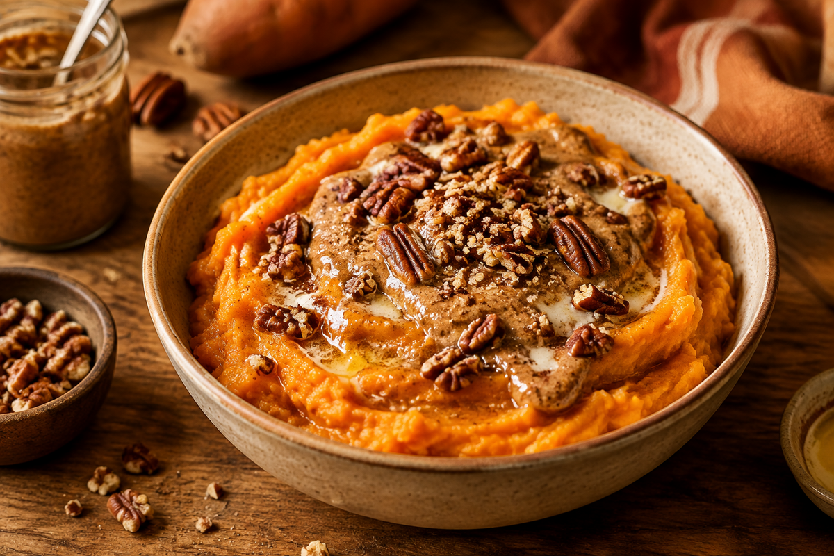 Pecan Butter Sweet Potato Mash