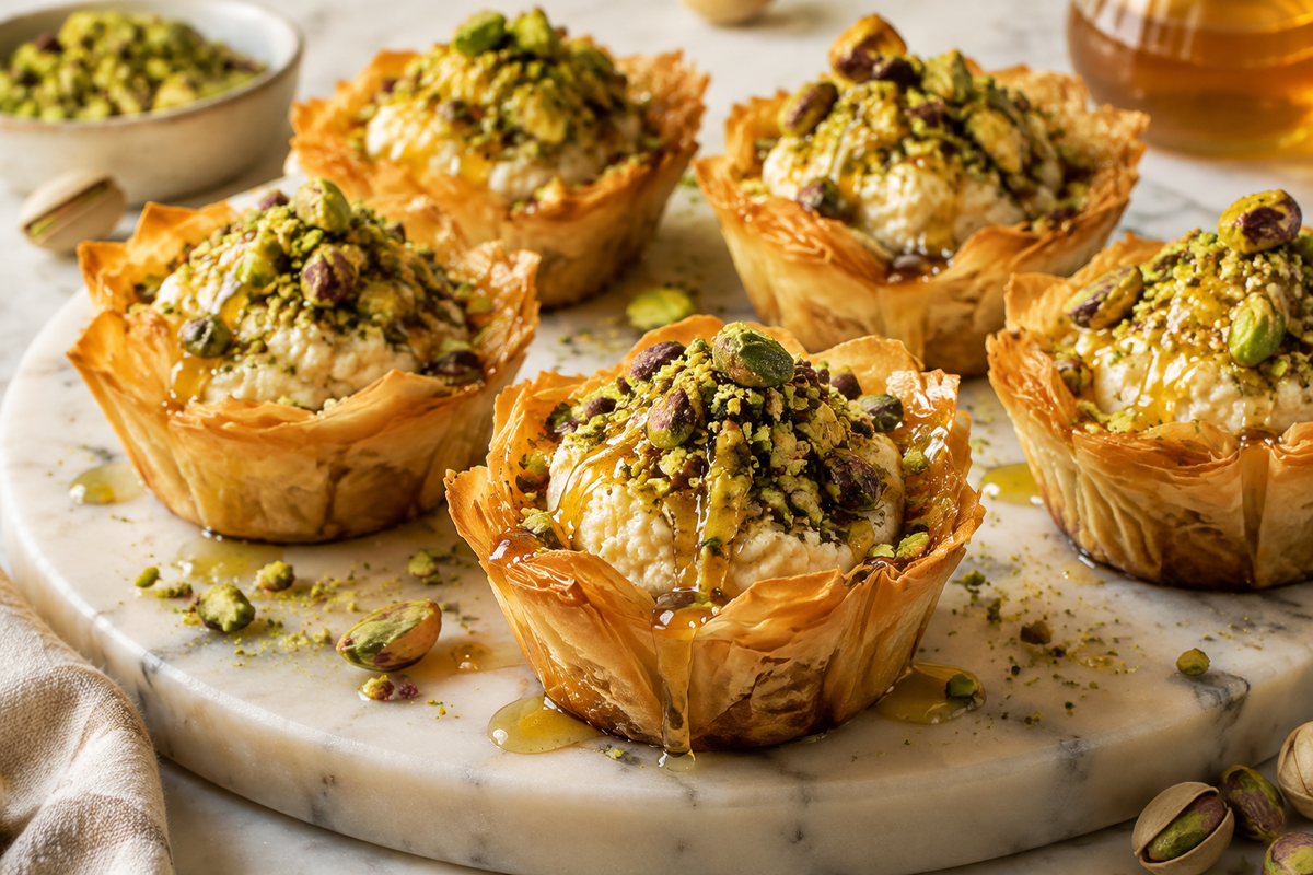 Pistachio Halawa Baklava Cups