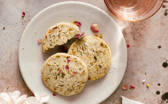 Pistachio Rose Shortbread Cookies Recipe