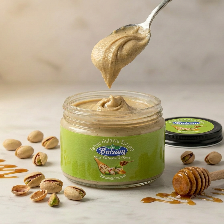 Pistachio Honey (Tahini) Halawa Spread